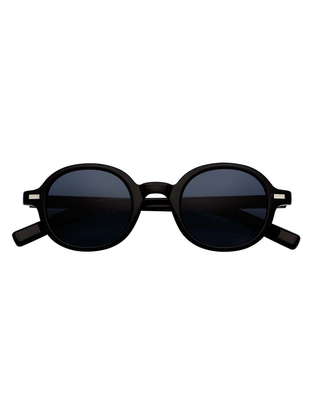 BARON - Small Round Sunglasses Black Smoke